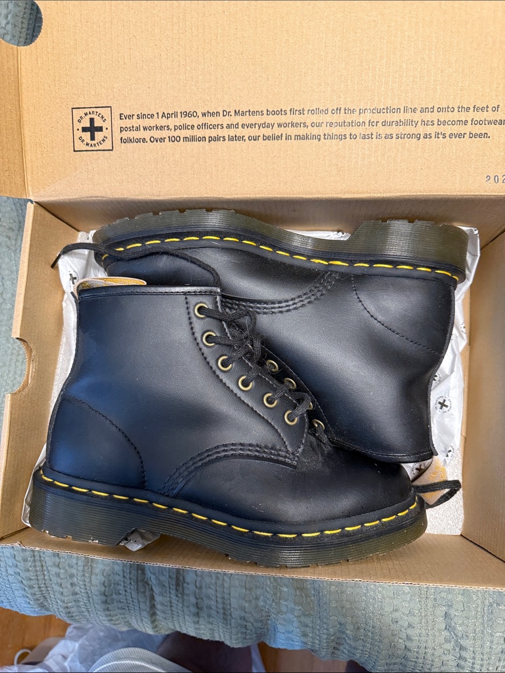 Dr. Martens Vegan 101 Black Lace-Up Boots - Picture 2 of 5